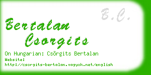 bertalan csorgits business card